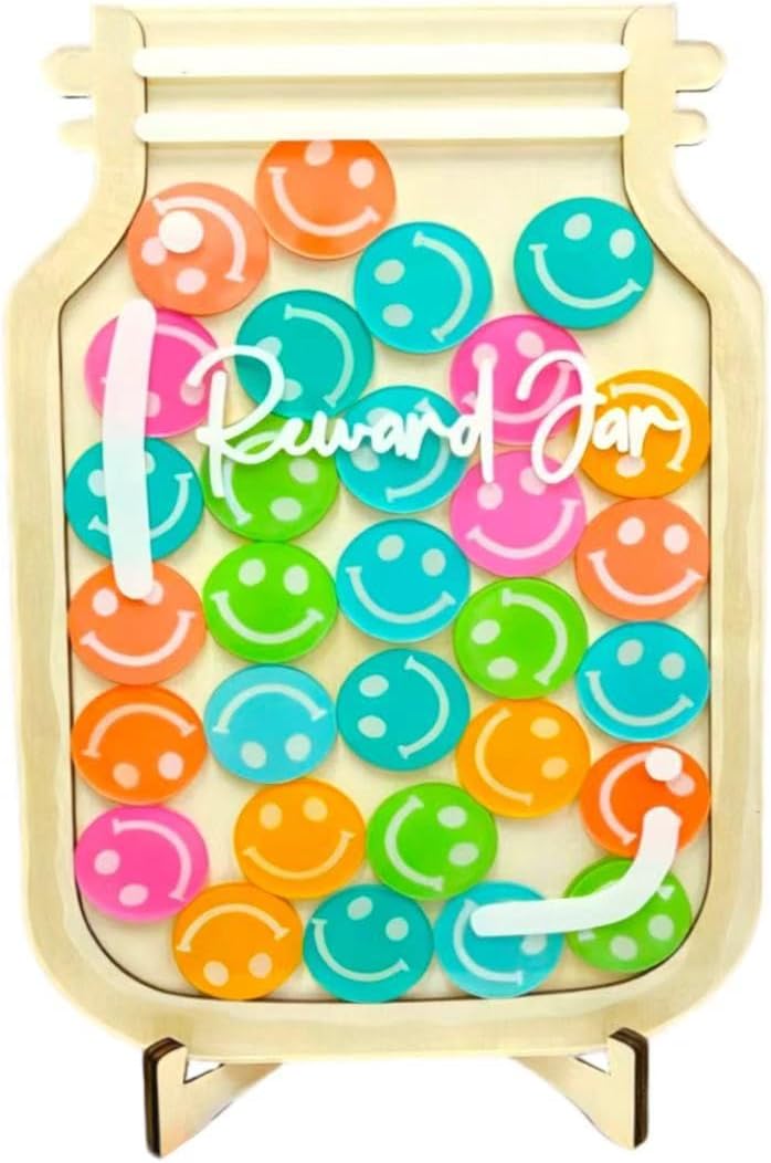 Nexaeta Magnetic Reward jar, Personalized Smiley face Token Reward jar, Classroom Management Tool, Back to School Gift (Smiling face Reward jar（1）) - Image 1